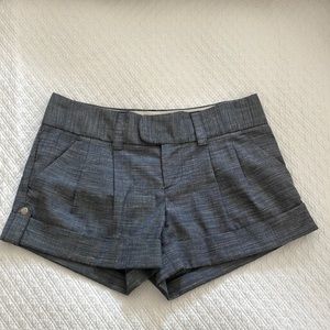 Alice & Olivia Tailored Pleated Blue Shorts